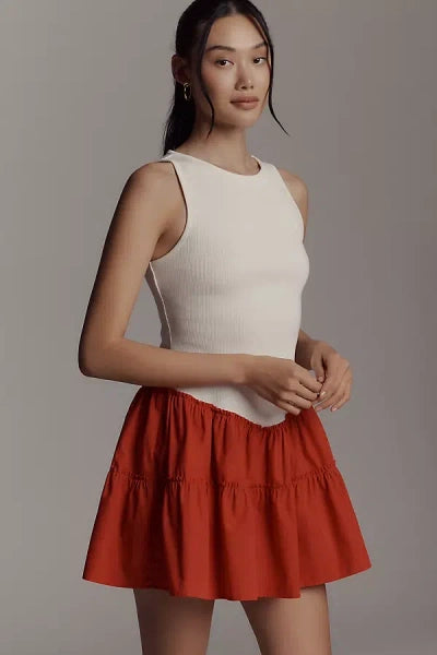 Daily Practice Rib Tank Drop-Waist Twofer Mini Dress