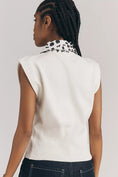 Load image into Gallery viewer, Maeve Collared Denim Muscle Sweater Vest
