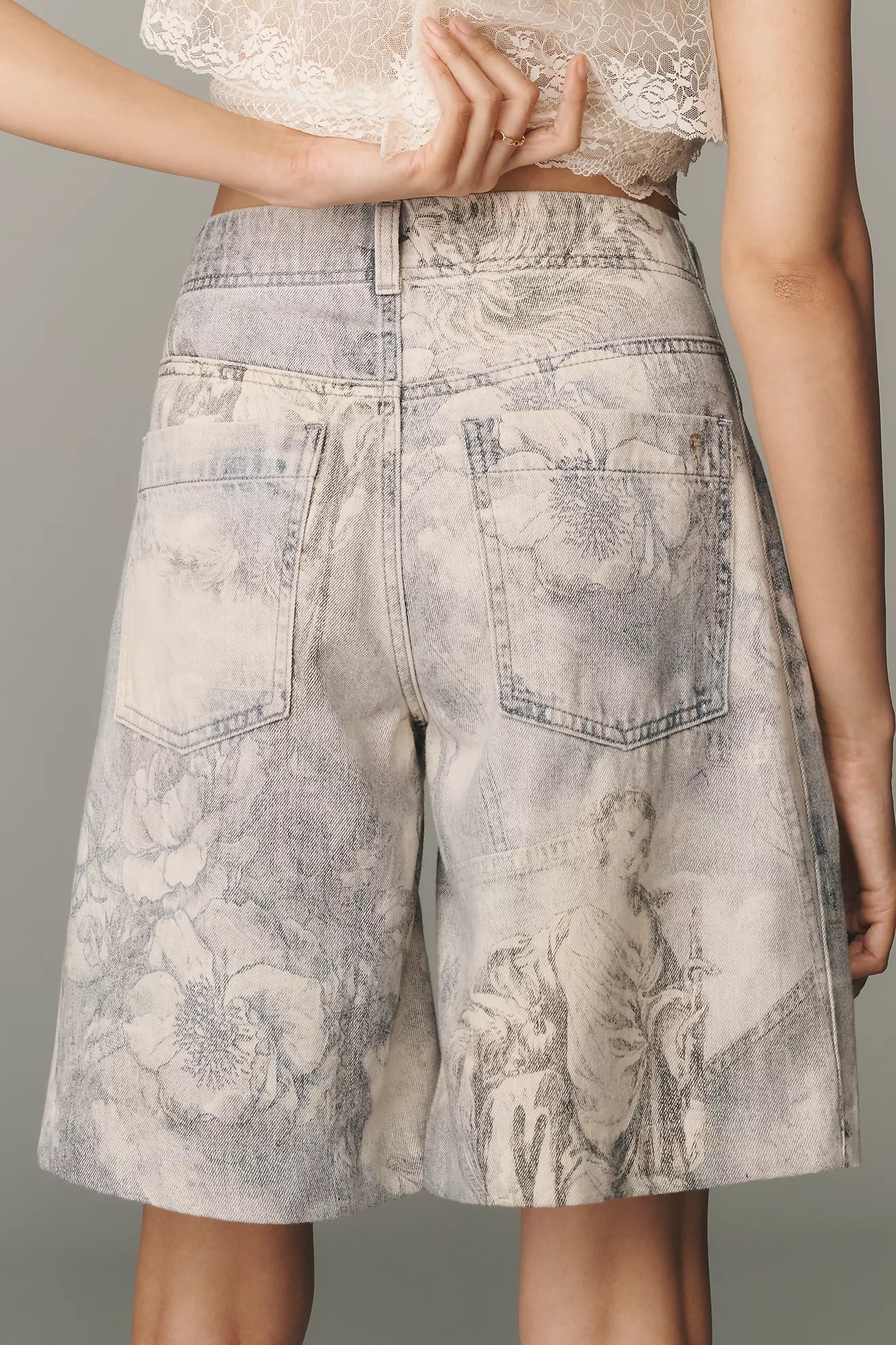 The Adi Mid-Rise Relaxed Bermuda Shorts by Pilcro