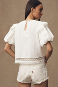 Load image into Gallery viewer, By Anthropologie Puff-Sleeve Cutwork Top
