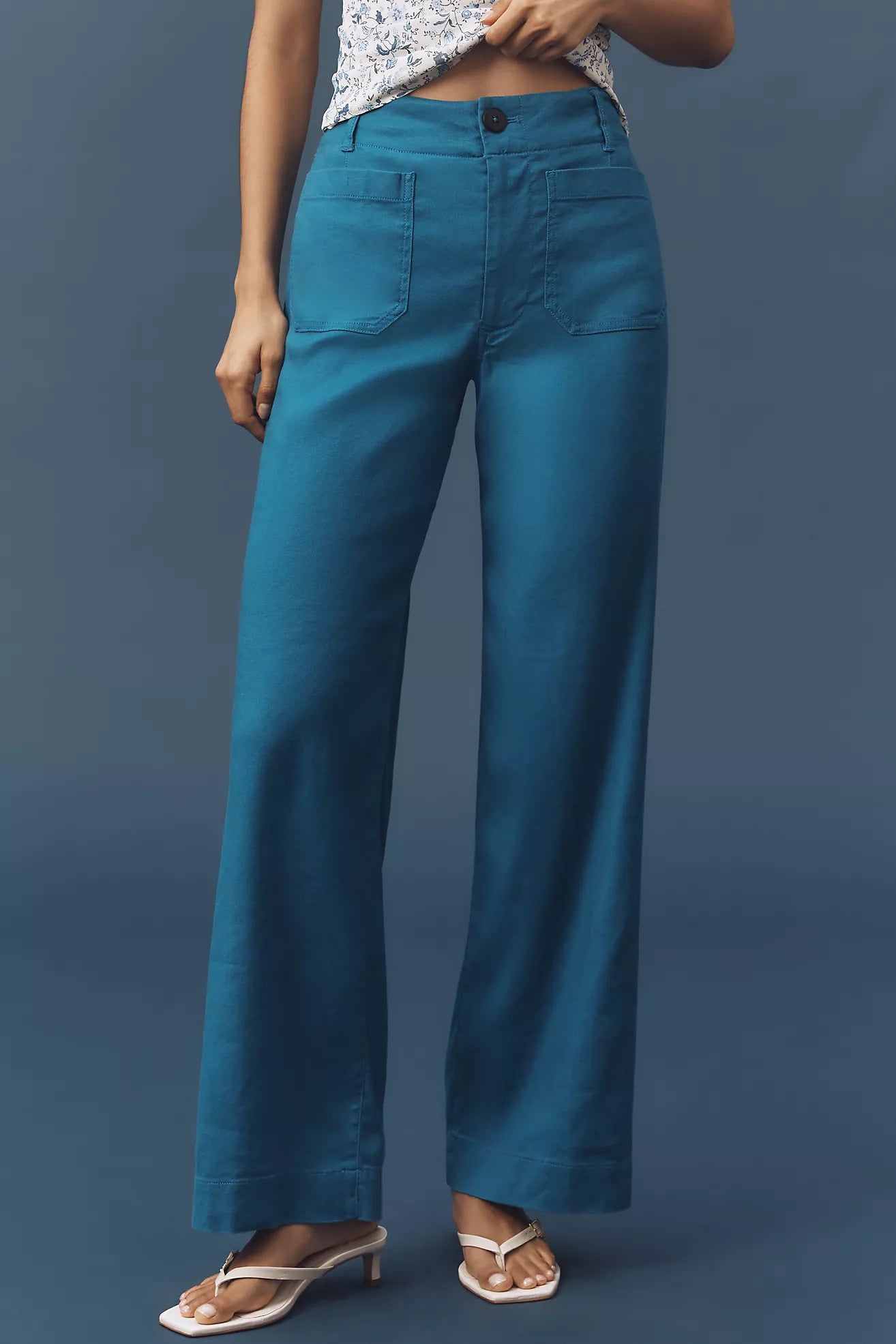 The Colette Linen Full-Length Wide-Leg Pants by Maeve