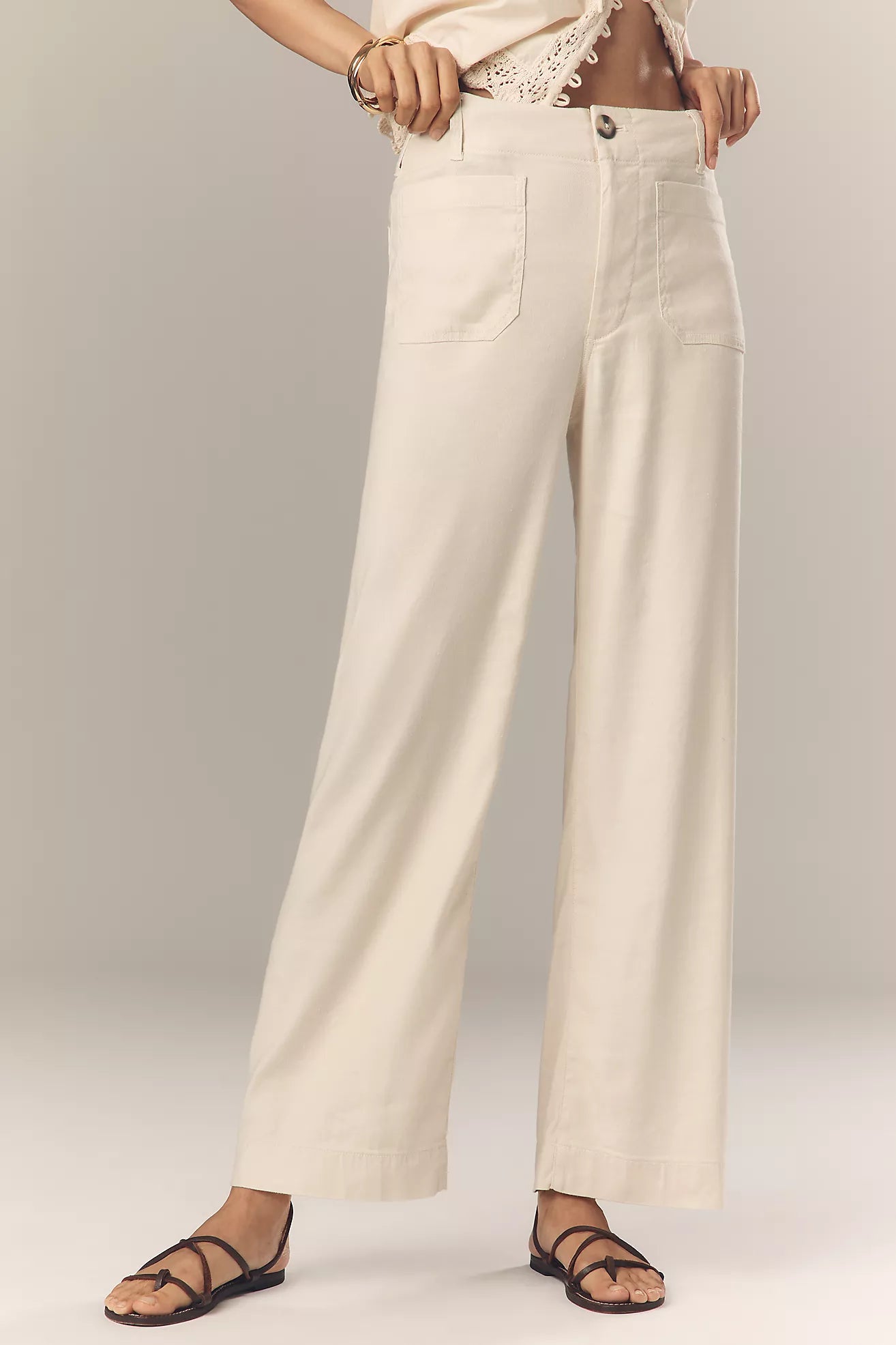 The Colette Linen Full-Length Wide-Leg Pants by Maeve