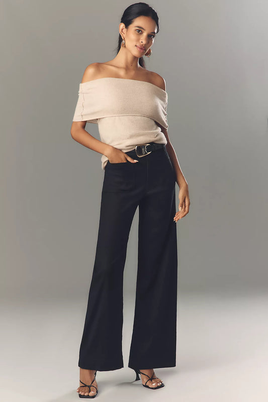 The Colette Linen Full-Length Wide-Leg Pants by Maeve