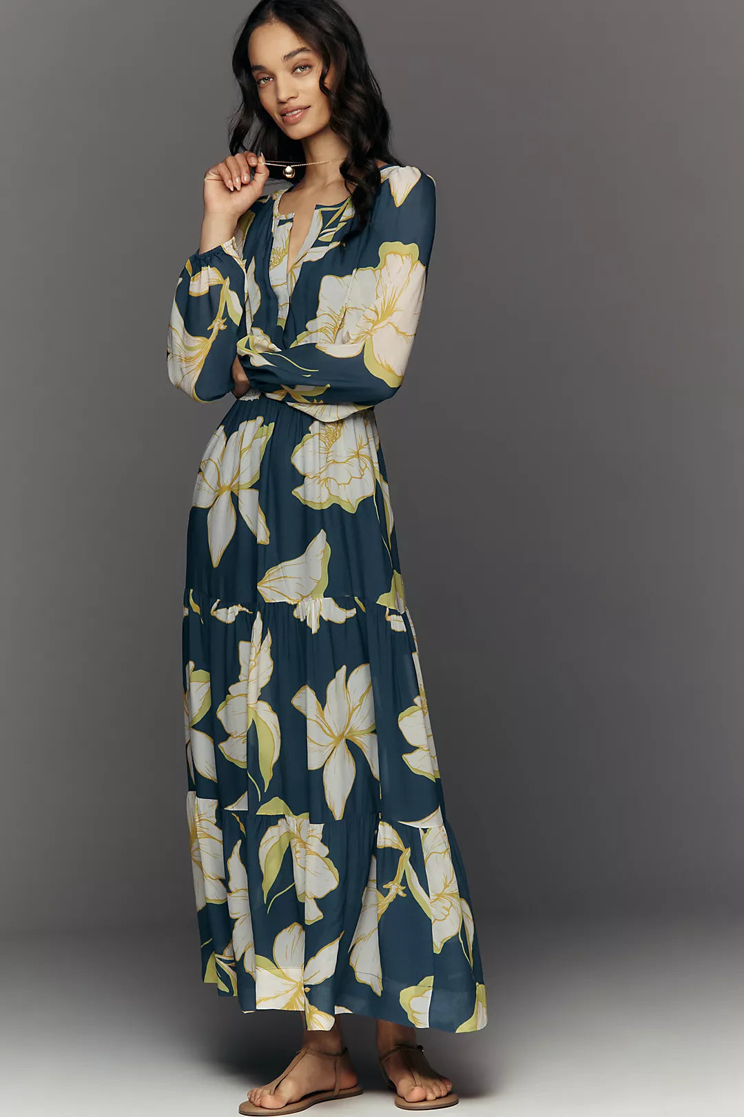 Somerset Maxi Dress: Long-Sleeve Chiffon Edition