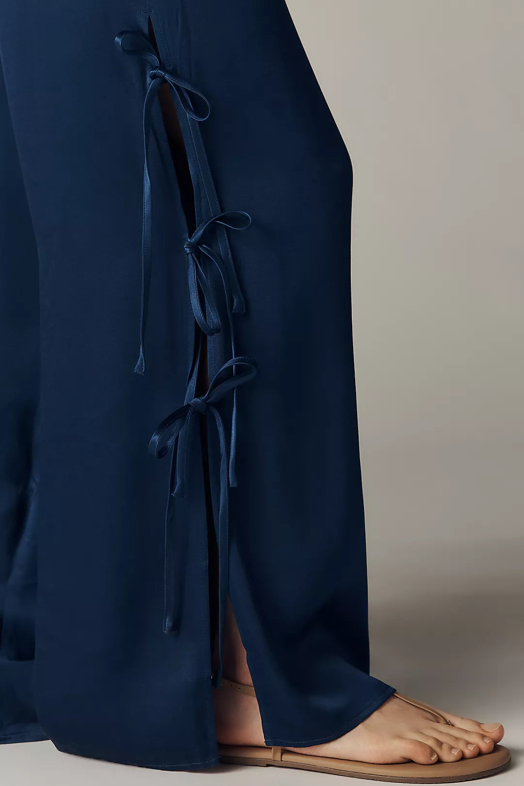 Maeve Silken Tie Wide-Leg Pants