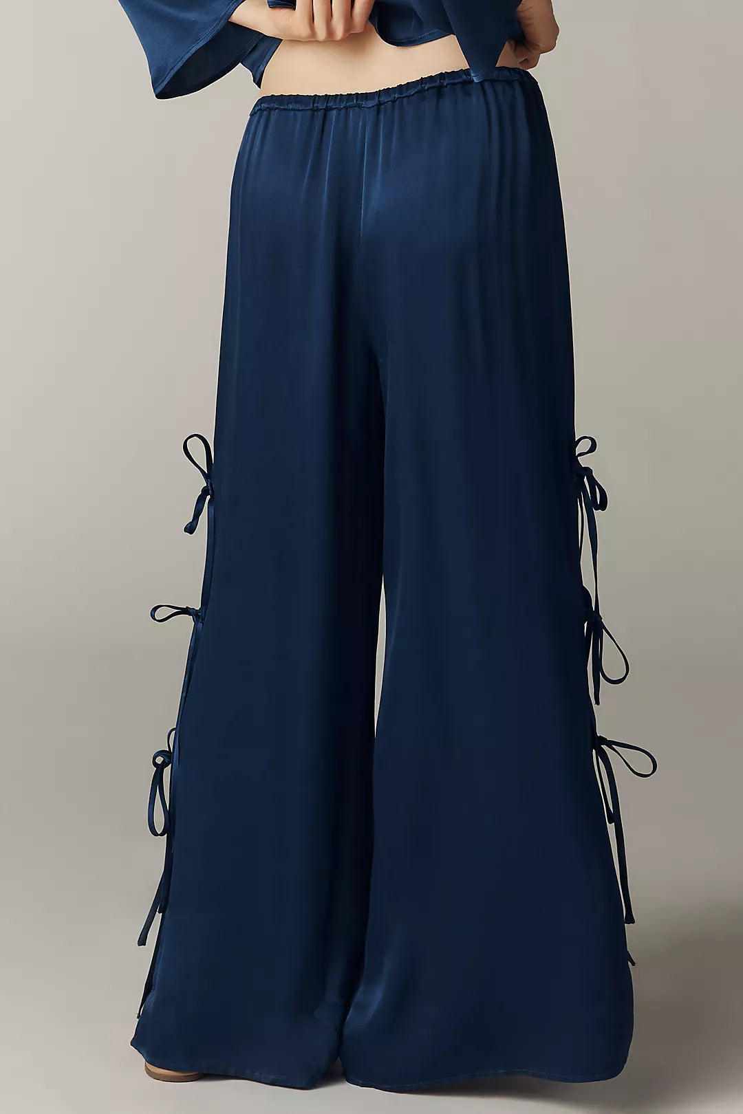 Maeve Silken Tie Wide-Leg Pants