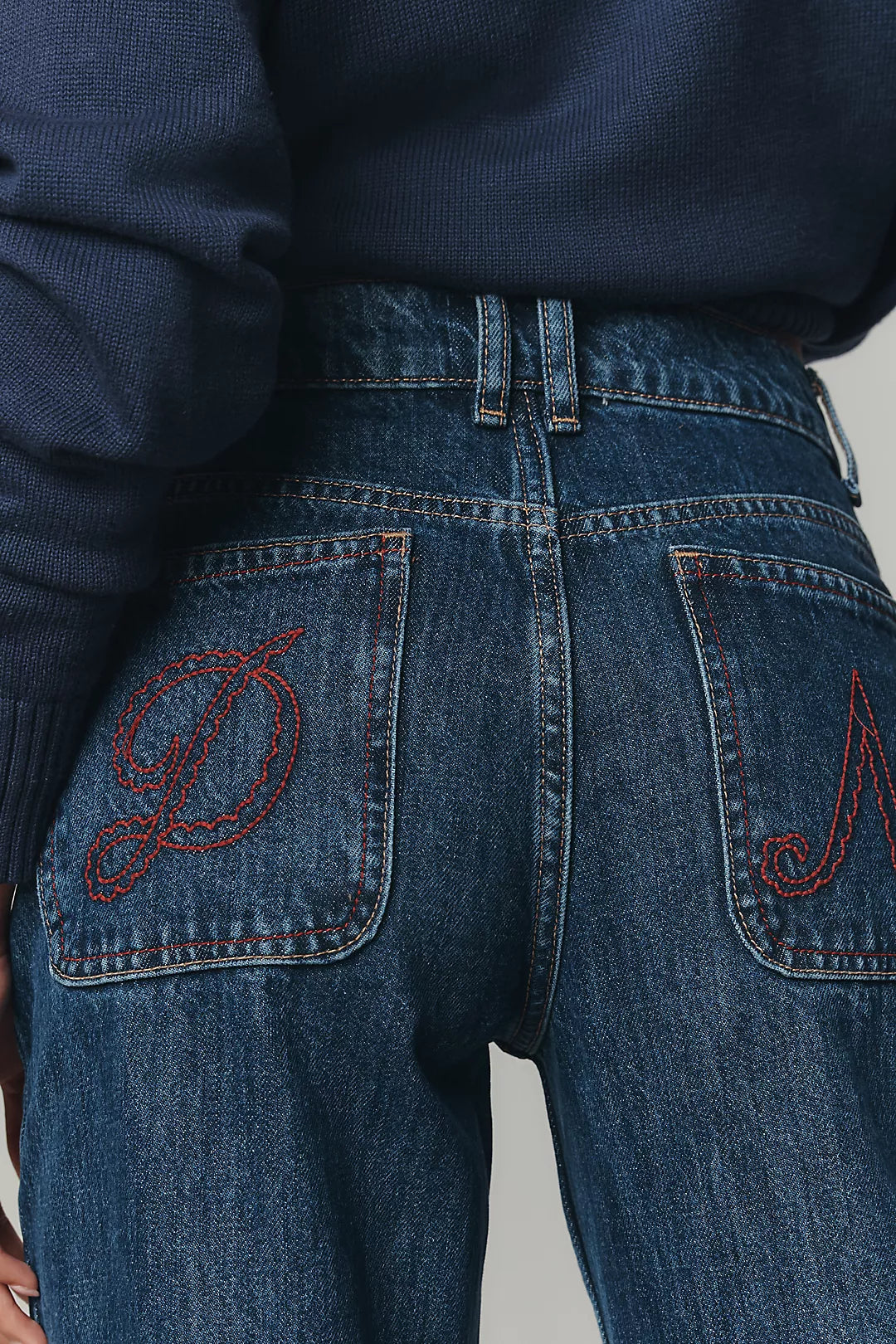 Damson Madder Sylvie Turn Up Straight-Leg Jeans