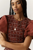 Load image into Gallery viewer, Damson Madder Audrey Puff-Sleeve Organic Cotton Midi Dress
