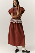 Load image into Gallery viewer, Damson Madder Audrey Puff-Sleeve Organic Cotton Midi Dress
