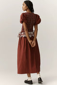 Load image into Gallery viewer, Damson Madder Audrey Puff-Sleeve Organic Cotton Midi Dress
