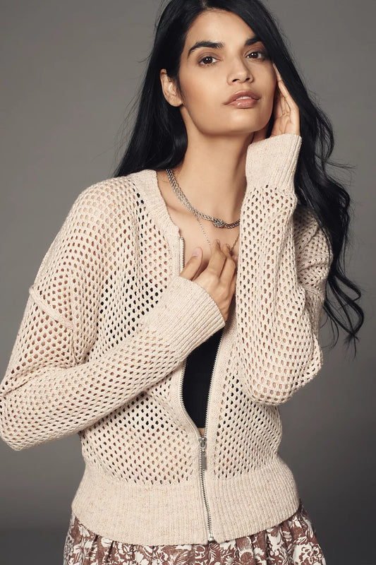 Pilcro Stitchy Bomber Cardigan