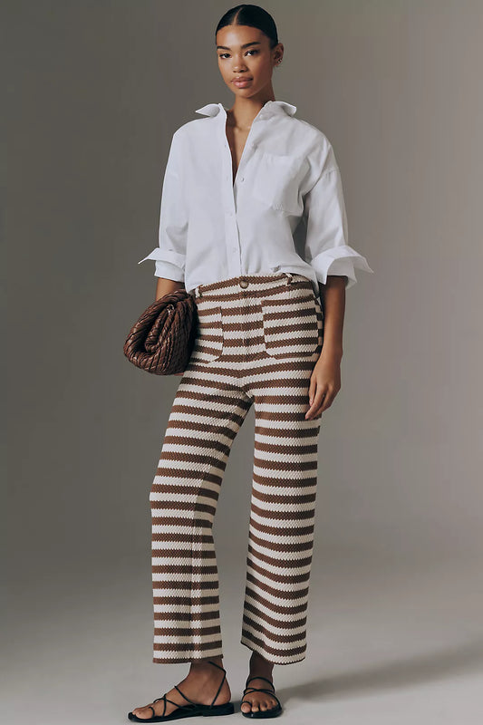 Colette Knit High-Rise Wide-Leg Cropped Pants
