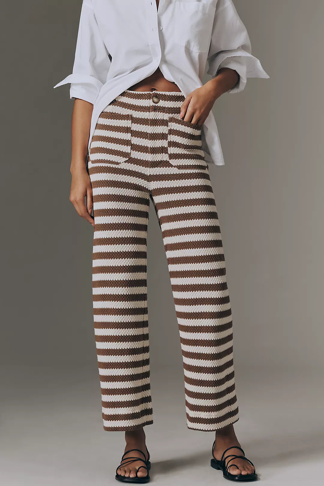Colette Knit High-Rise Wide-Leg Cropped Pants