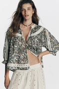 Load image into Gallery viewer, By Anthropologie Half-Sleeve Eyelet Swing Top
