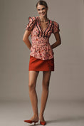 Load image into Gallery viewer, Maeve V-Neck Puff-Sleeve Printed Blouse
