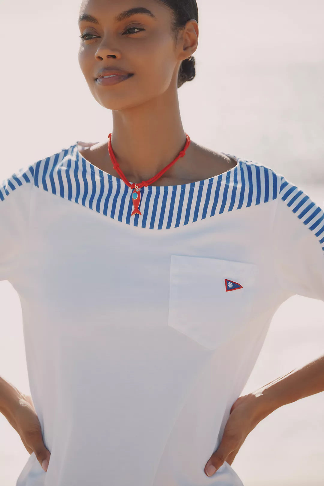 Celandine Punting Boat-Neck T-Shirt Mini Dress
