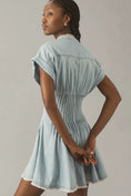 Load image into Gallery viewer, Pilcro Shirred-Waist Buttondown Mini Dress
