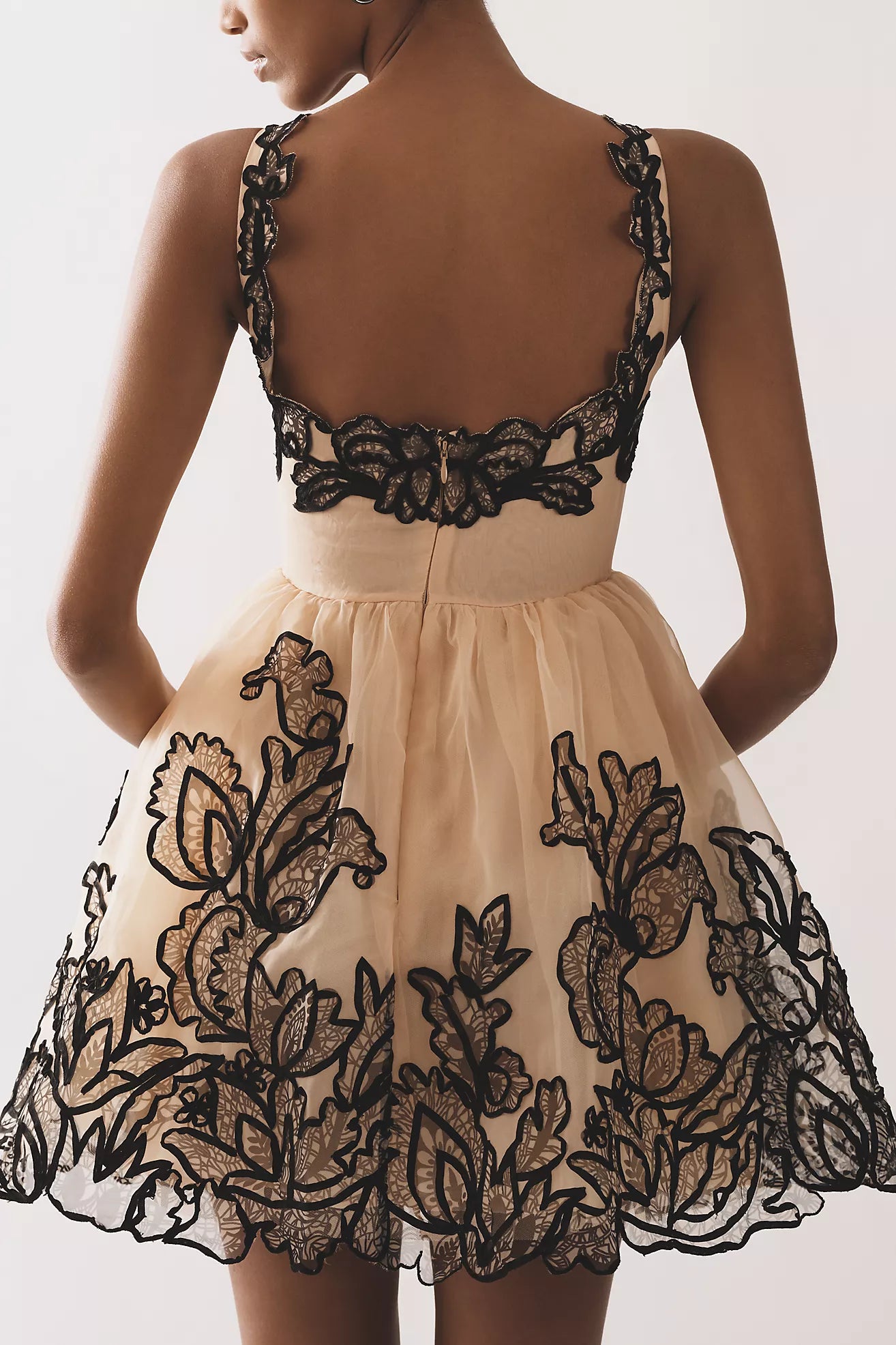 Maeve Sleeveless V-Neck Lace Fit & Flare Mini Dress