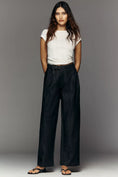 Load image into Gallery viewer, Maeve Belted Pleated High-Rise Wide-Leg Jeans
