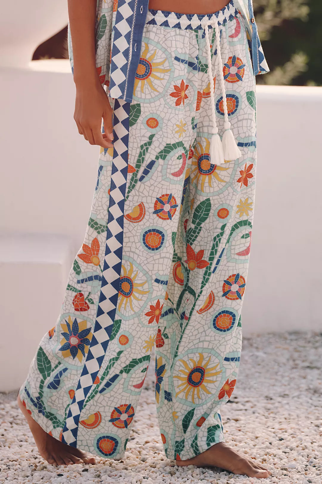 Celandine Linen Wide-Leg Pull-On Pants