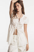 Load image into Gallery viewer, By Anthropologie Short-Sleeve Airy Embroidered Tunic Top
