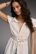 Load image into Gallery viewer, By Anthropologie Short-Sleeve Airy Embroidered Tunic Top
