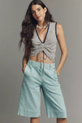 Load image into Gallery viewer, Maeve Tea Towel Denim Bermuda Shorts
