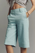 Load image into Gallery viewer, Maeve Tea Towel Denim Bermuda Shorts
