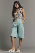 Load image into Gallery viewer, Maeve Tea Towel Denim Bermuda Shorts
