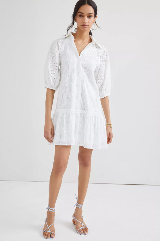 Julien Eyelet Mini Dress