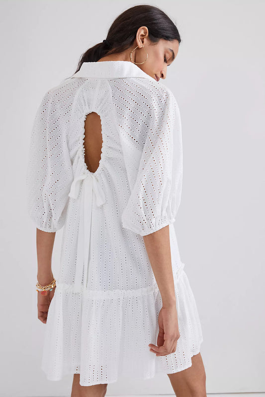 Julien Eyelet Mini Dress