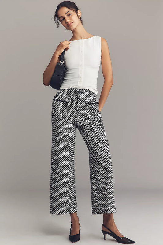 The Colette Knit Crop Wide-Leg Pants by Maeve