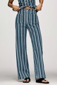 Load image into Gallery viewer, Colette Striped High-Rise Wide-Leg Full-Length Pants

