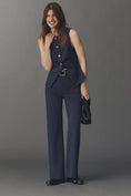 Load image into Gallery viewer, Colette Pinstripe High-Rise Wide-Leg Full-Length Pants
