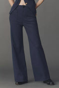 Load image into Gallery viewer, Colette Pinstripe High-Rise Wide-Leg Full-Length Pants

