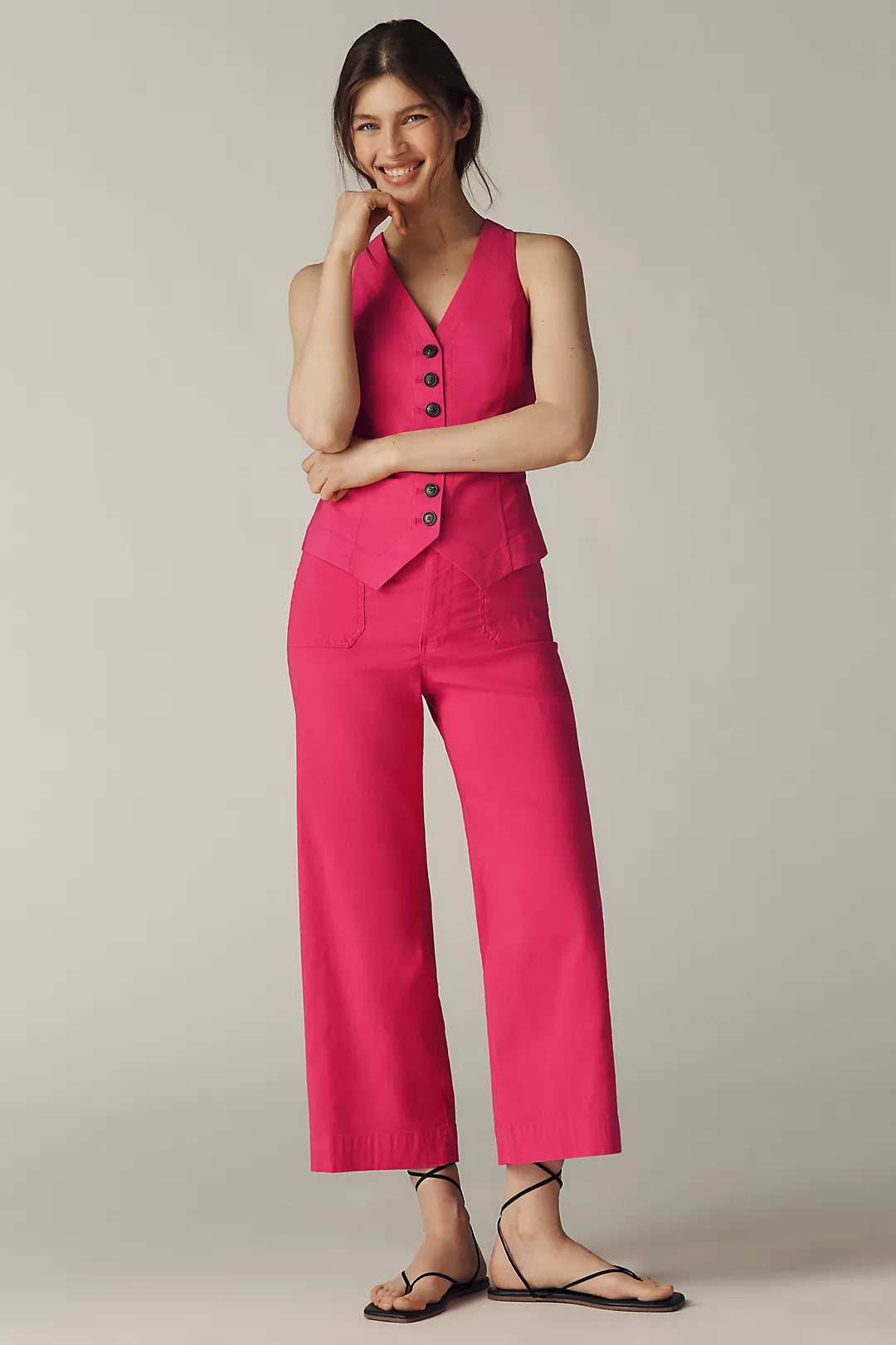 Colette High-Rise Wide-Leg Pants in Magic Fabric