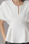 Load image into Gallery viewer, By Anthropologie Pleated Peplum Short-Sleeve Top

