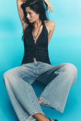 Load image into Gallery viewer, By Anthropologie Denim Tie Halter Top
