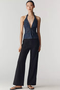 Load image into Gallery viewer, By Anthropologie Denim Tie Halter Top
