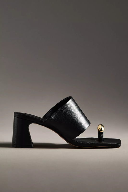 By Anthropologie Toe-Ring Block-Heel Mules