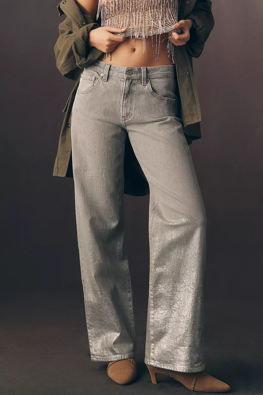 AG Adria Low-Rise Wide-Leg Jeans