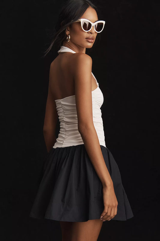 Maeve Halter Twofer Mini Dress