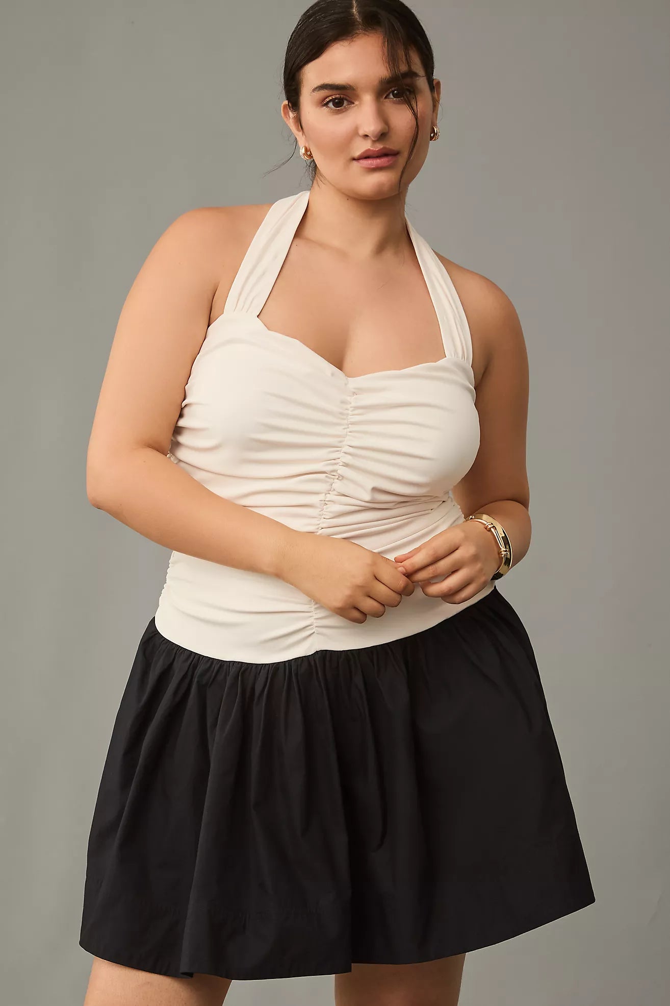 Maeve Halter Twofer Mini Dress Maeve Halter Twofer Mini Dress