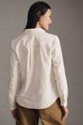 Load image into Gallery viewer, Maeve Contrast-Stitch Linen Buttondown Shirt
