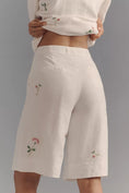 Load image into Gallery viewer, By Anthropologie Linen Embroidered Relaxed Bermuda Shorts
