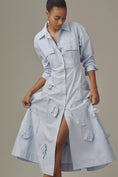 Load image into Gallery viewer, Maeve 3D Floral Long-Sleeve A-Line Shirtdress

