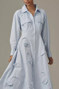 Load image into Gallery viewer, Maeve 3D Floral Long-Sleeve A-Line Shirtdress
