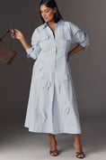 Load image into Gallery viewer, Maeve 3D Floral Long-Sleeve A-Line Shirtdress
