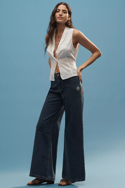 Pilcro High-Rise Wide-Leg Jeans