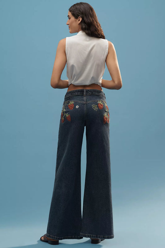 Pilcro High-Rise Wide-Leg Jeans